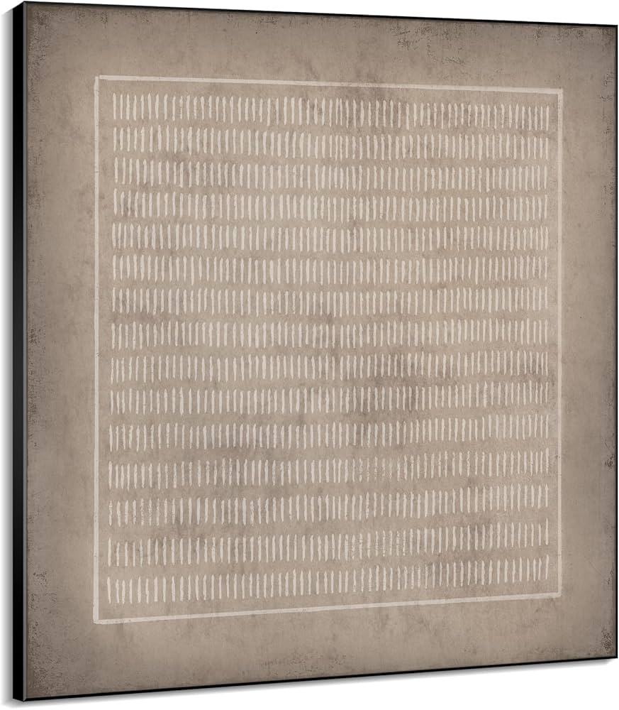 72"x72" XL Framed Wall Art Abstract Rustic Geometric Line Patter (Frame Assembly Required) | Amazon (US)