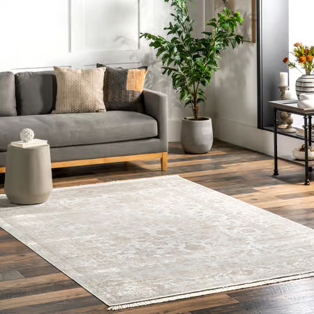 Nightscape Fading Floral Fringe Ivory Rug | Rugs USA