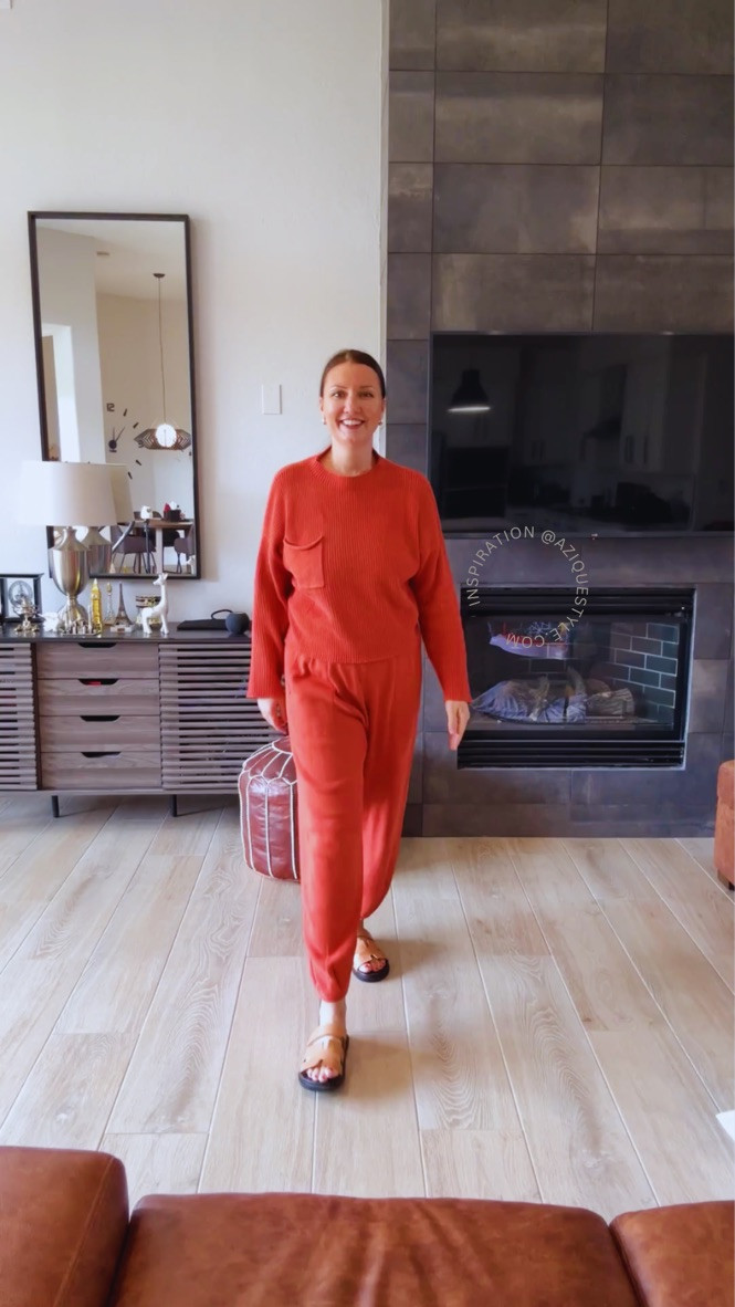 One of my favorite lounge wear💯Love how soft and chic the fabrics are, love the details and how it fits. Got it in multiple colors🧡 #aziquestyle #loungewear #knitset

#LTKTravel #LTKHome #LTKOver40