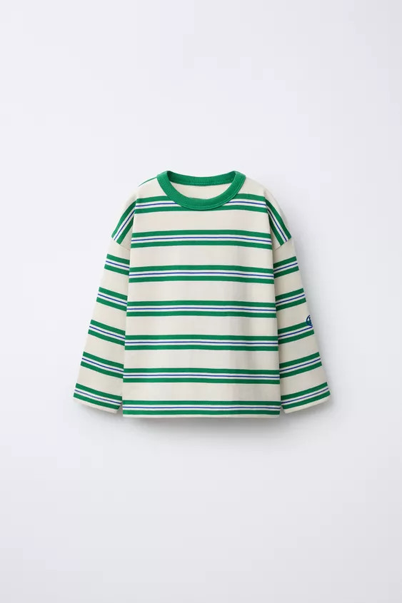 EMBROIDERED STRIPED T-SHIRT | Zara UK