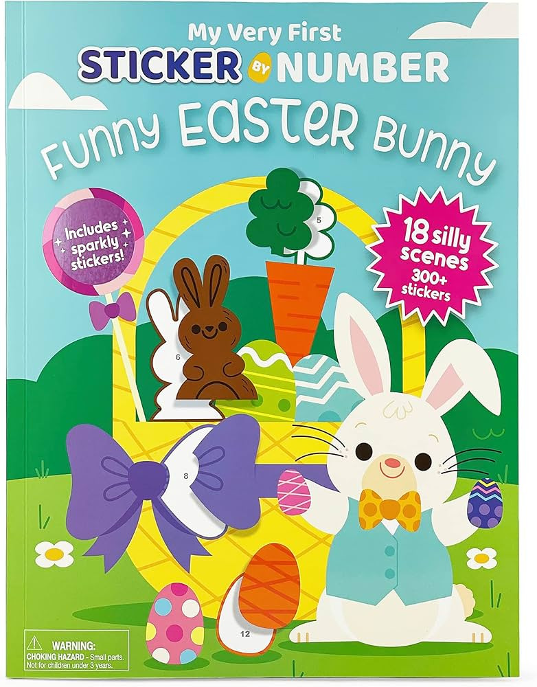Funny Easter Bunny - My Very First Sticker by Number Activity Book for Kids, Includes Pull-Out Pa... | Amazon (US)
