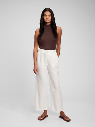 Linen-Cotton Wide Leg Pull-On Pants | Gap (US)