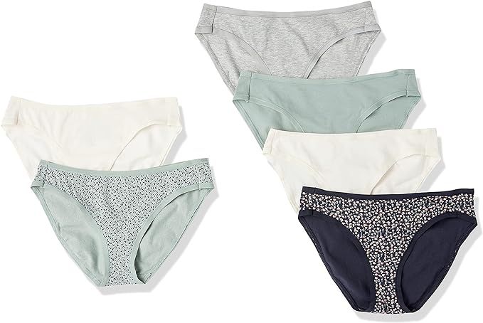 Amazon.com: Amazon Essentials Women's Cotton Bikini Brief Underwear, Pack of 6, Multicolor, Anima... | Amazon (US)