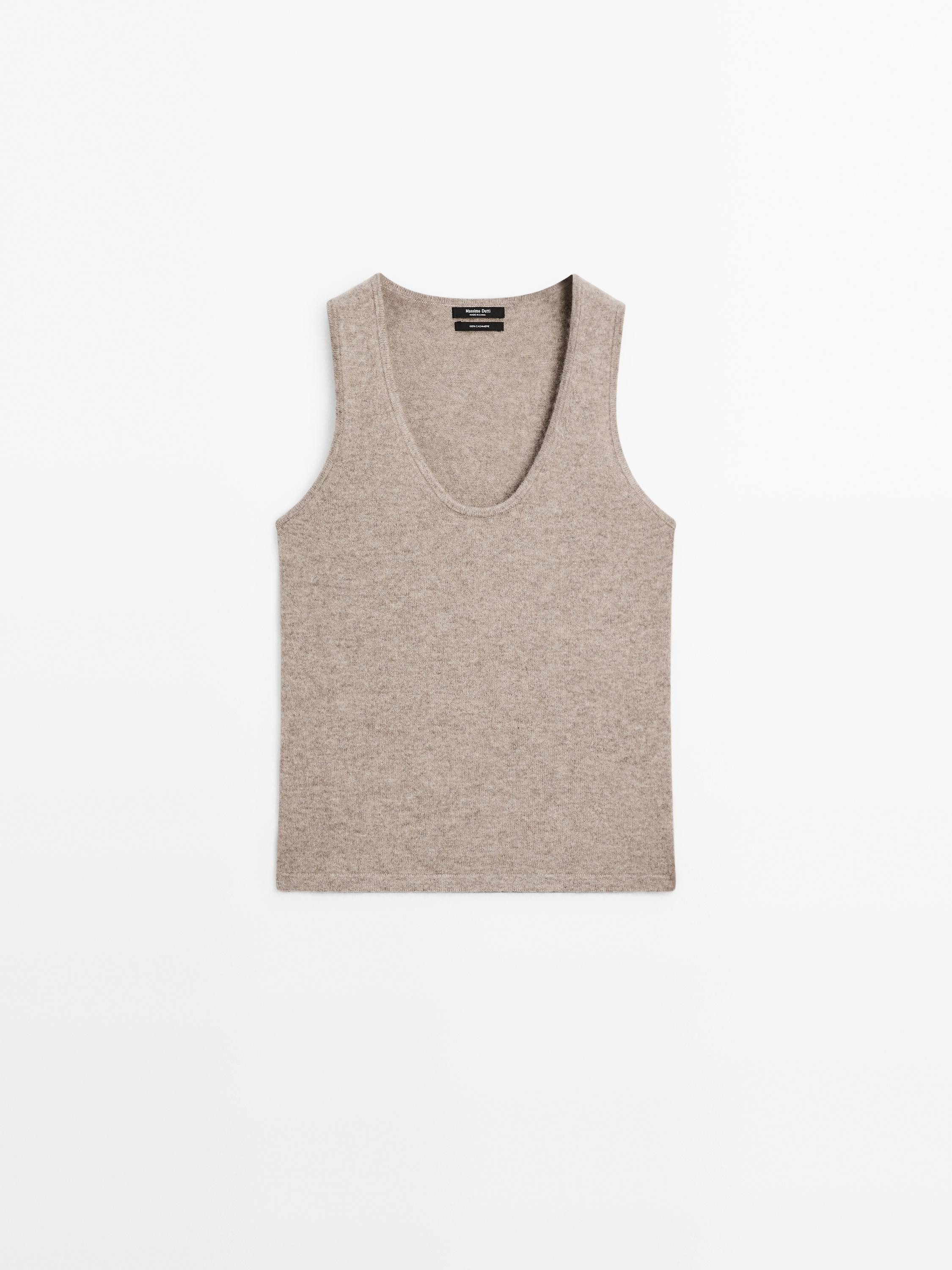 100% cashmere crew neck top · Mink, Brown · Shirts | Massimo Dutti | Massimo Dutti US