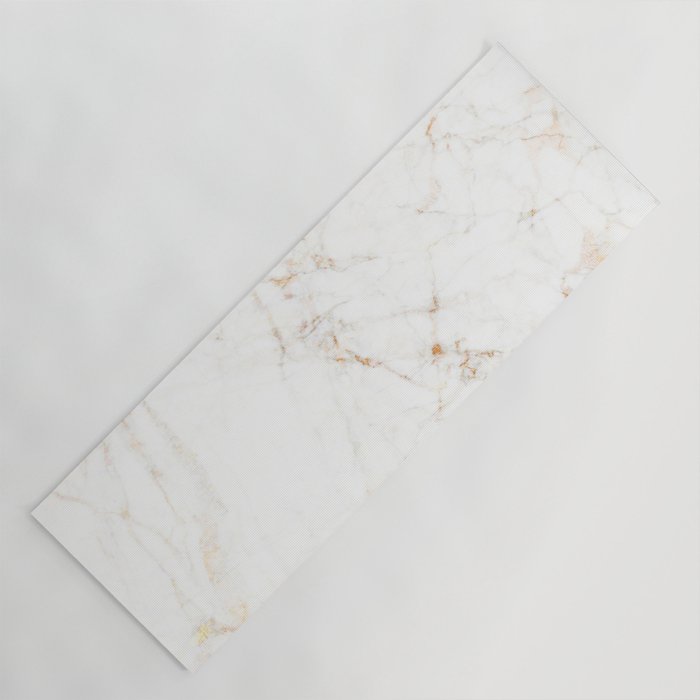 White Marble with Delicate Gold Veins Yoga Mat | Society6