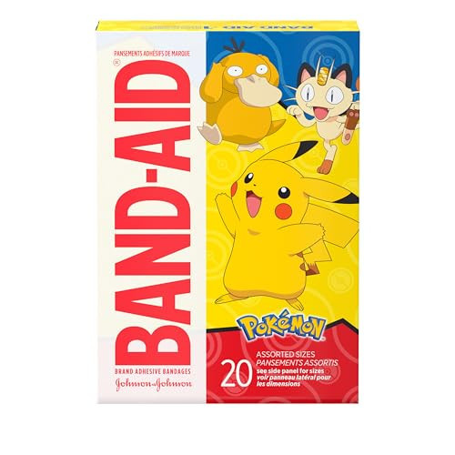 Band-Aid Brand Adhesive Bandages for Minor Cuts & Scrapes, Wound Care Featuring Pokémon Characters for Kids, Assorted Sizes 20 ct | Amazon (US)