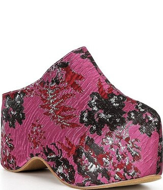 Vesta Floral Brocade Chunky Platform Clogs | Dillard's