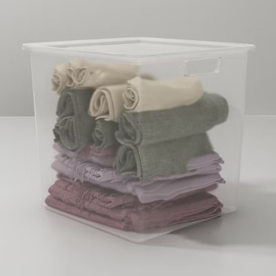 Deep Plastic Bin 13X13X13 Clear - Made By Design™ | Target