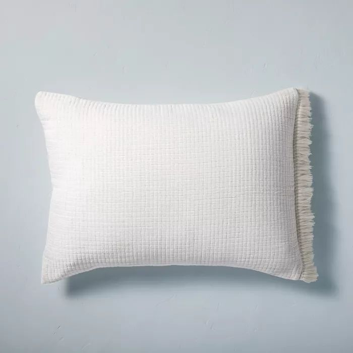 Textured Fringe Pillow Sham Sour Cream - Hearth & Hand™ with Magnolia | Target