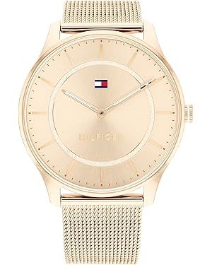 Tommy Hilfiger 1782529 Women's Stainless Steel Case and Mesh Bracelet Watch Color: Carnation | Amazon (US)