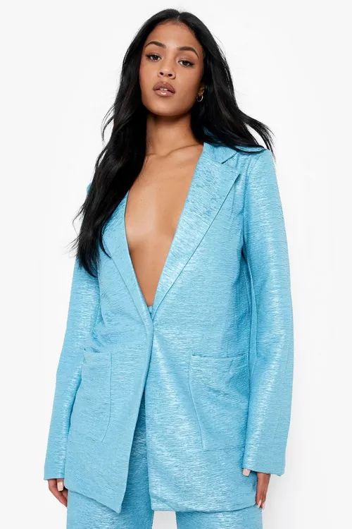 Tall Crinkle Oversized Blazer | Boohoo.com (US & CA)