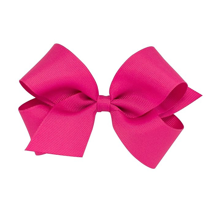 Wee Ones Baby Girls' Medium Grosgrain Hair Bow on a WeeStay Clip w/Plain Wrap - Shocking Pink,One... | Amazon (US)