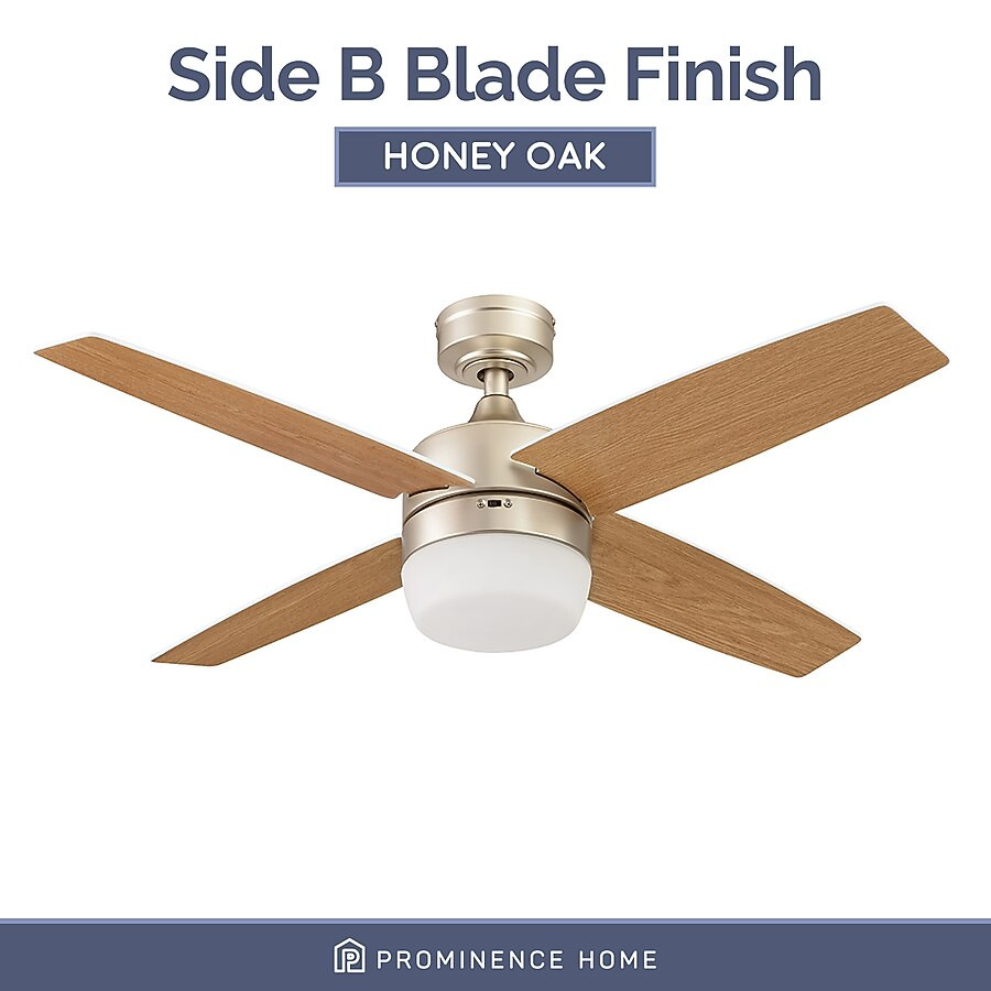 Prominence Home Atlas 44-in Champagne Indoor Ceiling Fan with Light Remote (4-Blade) | Lowe's