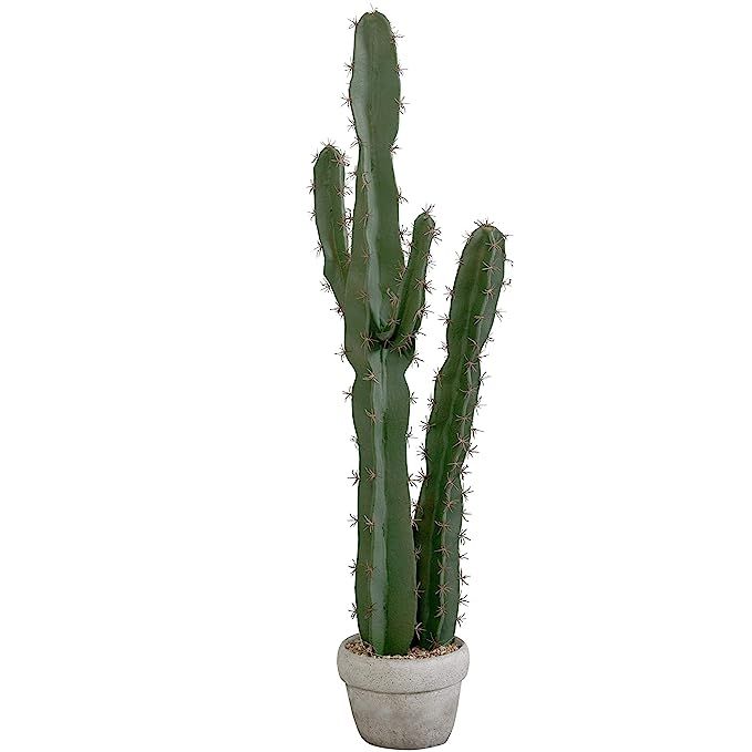 MyGift 36-Inch Faux Saguaro Cactus in Cement Style Clay Pot | Amazon (US)