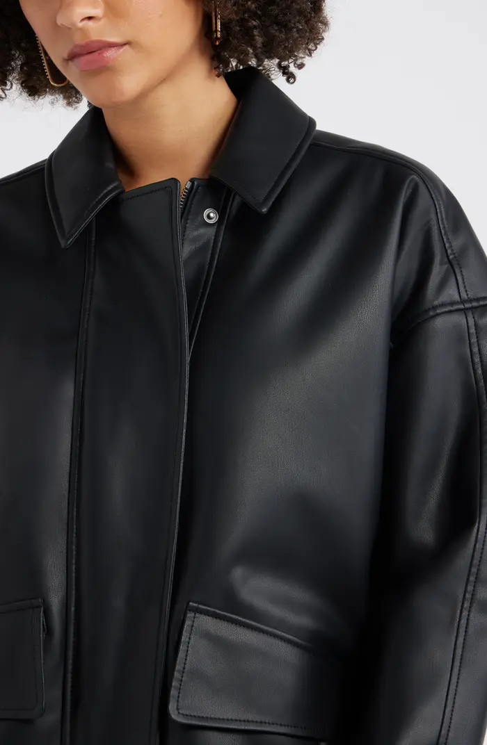 Oversize Faux Leather Jacket | Nordstrom