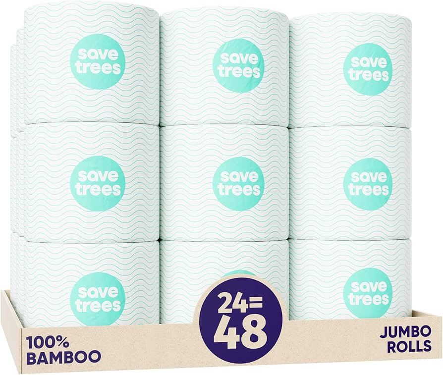 Save Trees Bamboo Toilet Paper -24 Rolls Of Septic Safe Organic Toilet Paper 3-ply, 300 Sheets Pe... | Amazon (US)
