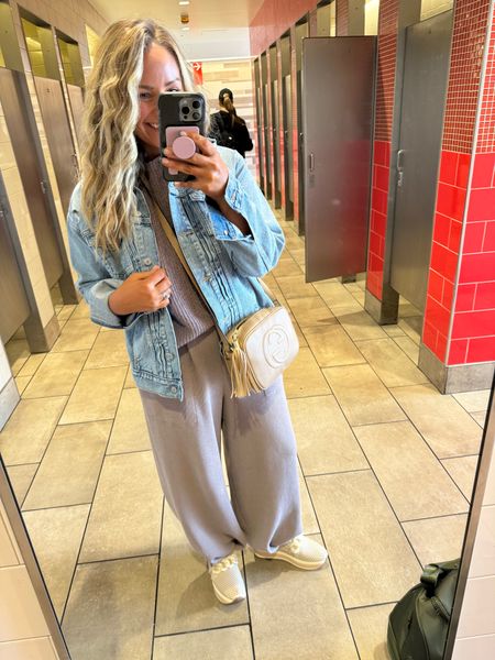 Airport outfit ✈️🌎
Set is from Free People I’m wearing a large. Oversized denim jacket from Madewell and one of my favorite pair of sneakers from Dolce Vita! 

#LTKtravel #LTKmidsize #LTKstyletip