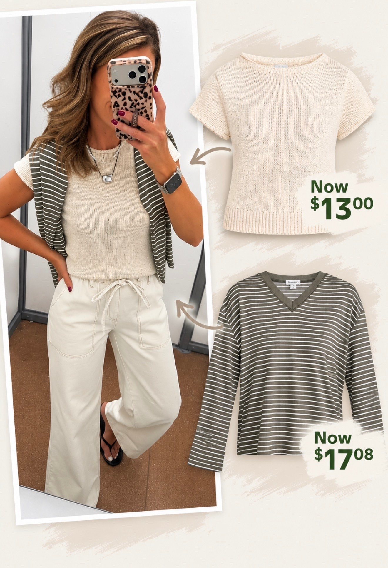 🚨 Items now on sale!! 

This color combo 🙌
Sweater/ small
Striped long sleeve/ small
Pants / small 

#LTKOver40 #LTKSeasonal