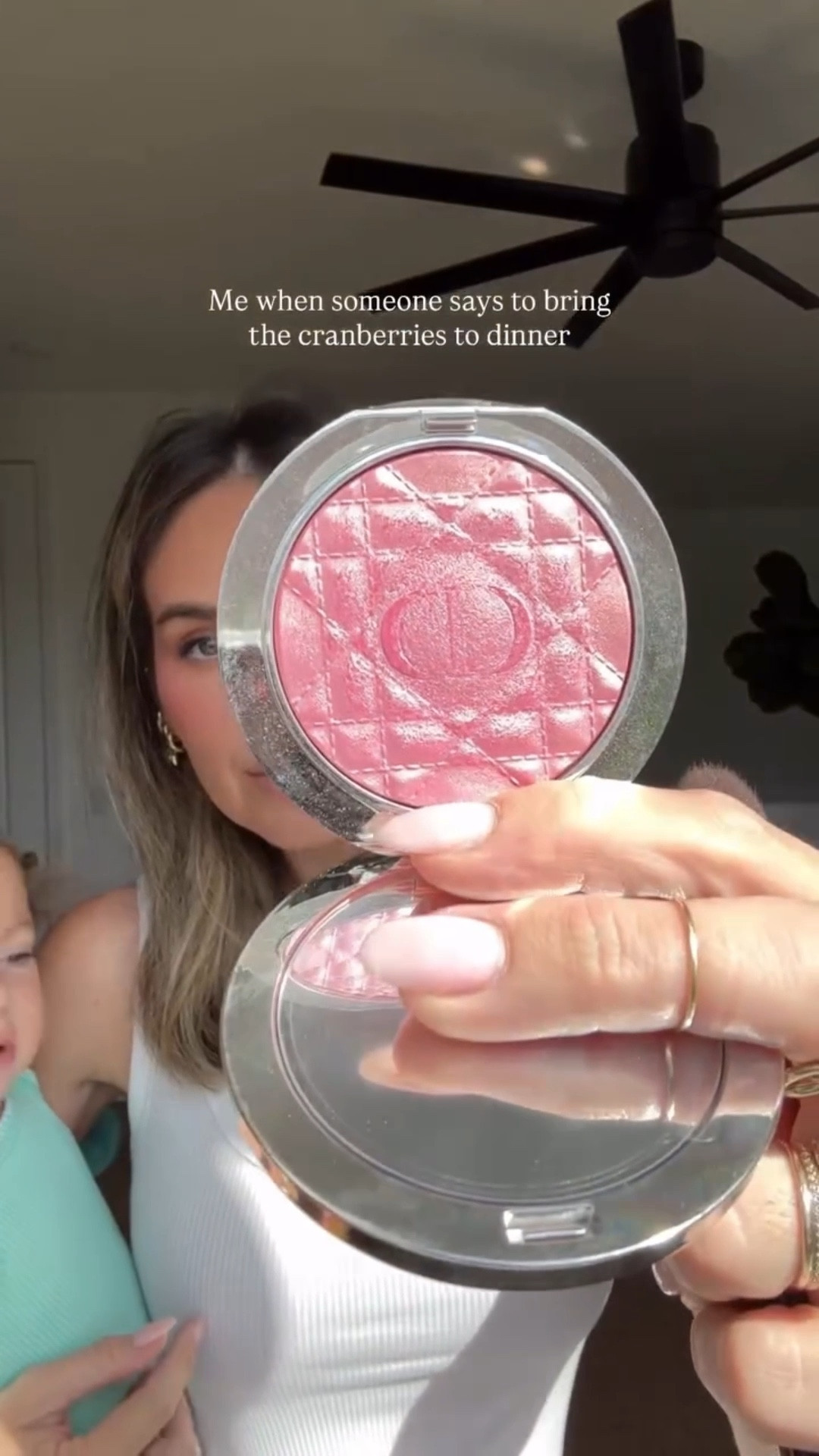 You didn’t mean cranberry makeup 🫢 

Products 
@rmsbeauty rms redimension hydra blush in kir royale 
@diorbeauty Dior forever glow luminizer in pink strobe 
@urbandecaycosmetics urban decay all nighter dewy setting spray 
@anastasiabeverlyhills Abh lip liner in muted mauve 
@rarebeauty rare beauty lip oil stain in wonder & serenity 
@guccibeauty Gucci bronzer in 01