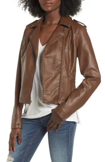Women's Levi's Faux Leather Moto Jacket, Size Small - Brown | Nordstrom