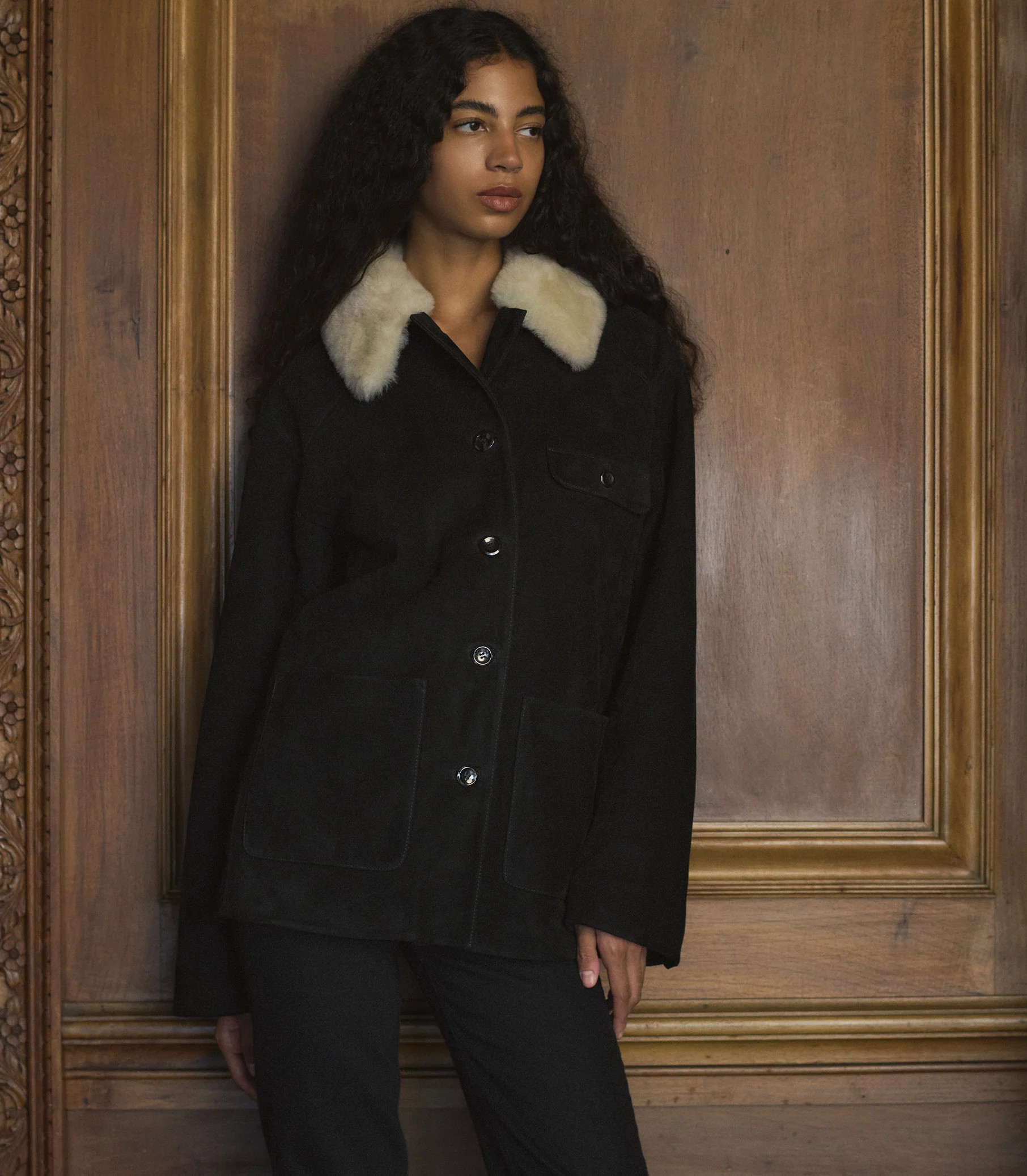 Nolan Suede Jacket - Black | DÔEN | DOEN