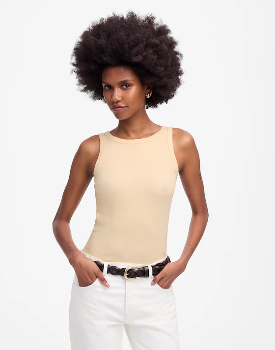 (Re)generative Cotton Essential High-Neck Tank | Madewell