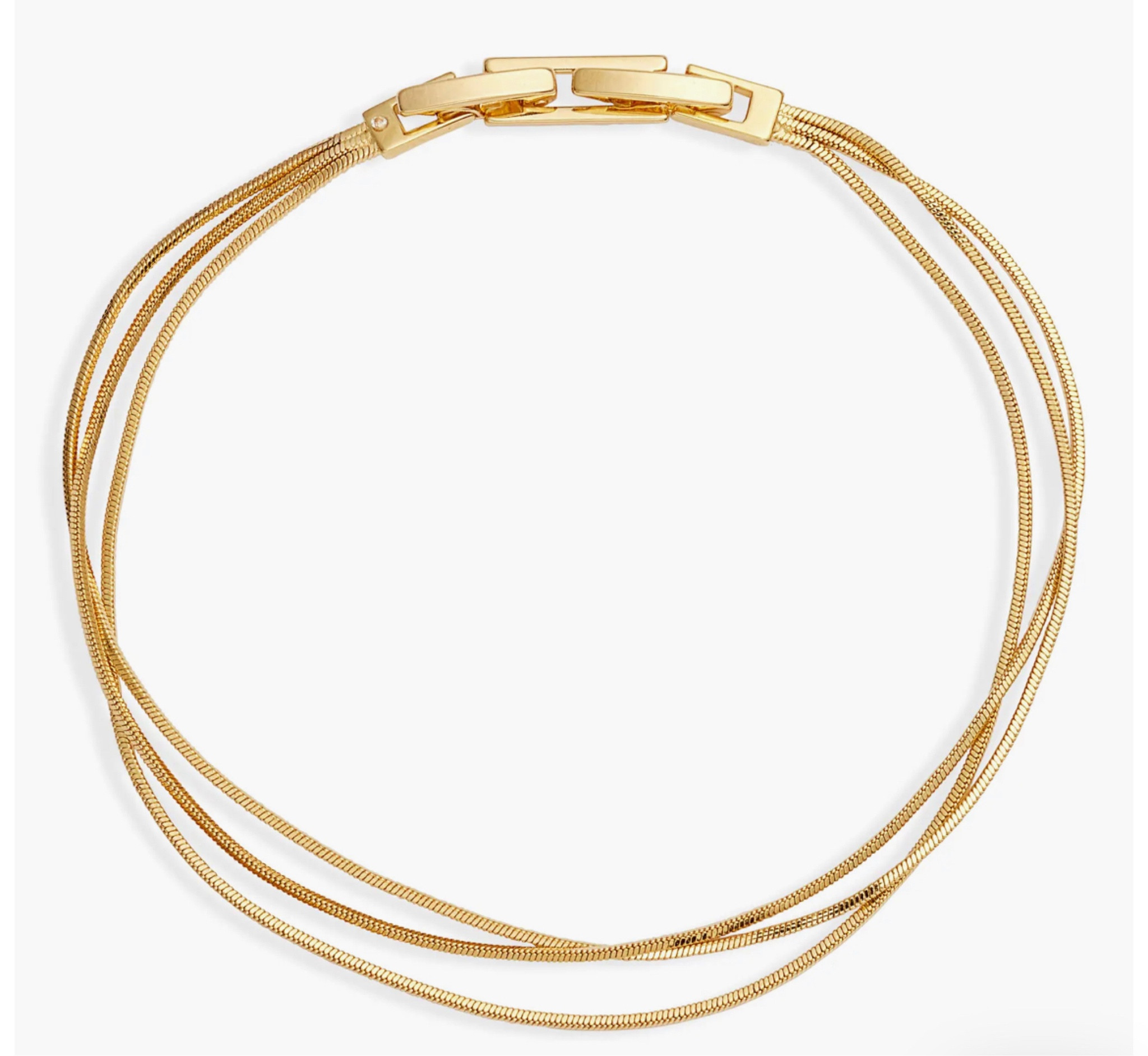 Demi Fine Triple Strand Chain Bracelet
Add instant dimension to your stack with this multistrand bracelet featuring slim, gleaming links plated in radiant 14-karat gold or platinum.

#LTKGiftGuide #LTKMostLoved #LTKstyletip