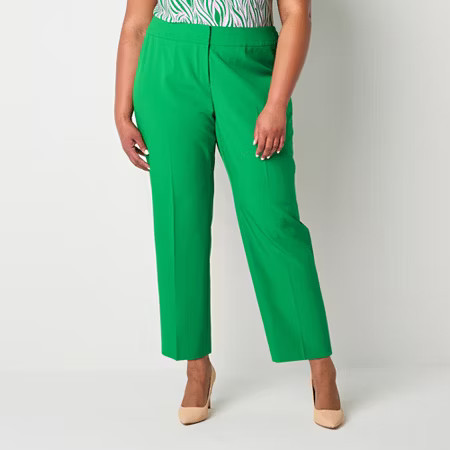 Black Label by Evan-Picone Womens Plus Classic Fit Straight Suit Pant, 20w, Green | JCPenney