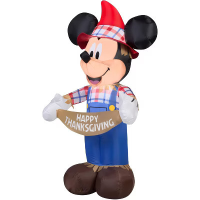 Gemmy Airblown Inflatable Mickey as Scarecrow Disney, 3.5 ft Tall, Multicolored | Target