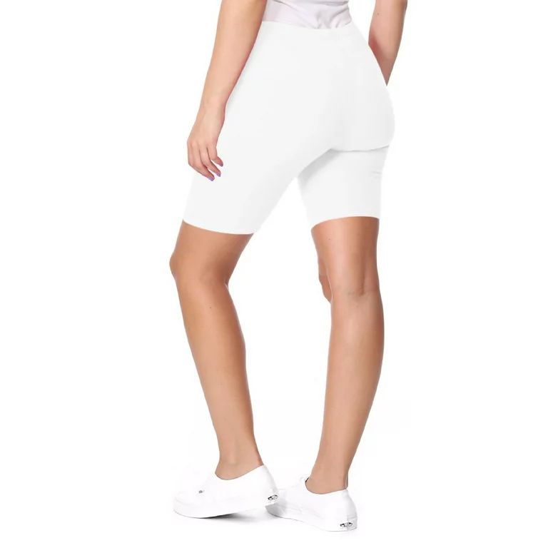 Women's Workout High Waist Comfy Elastic Band Solid Active Yoga Biker Shorts Pants S-3XL | Walmart (US)