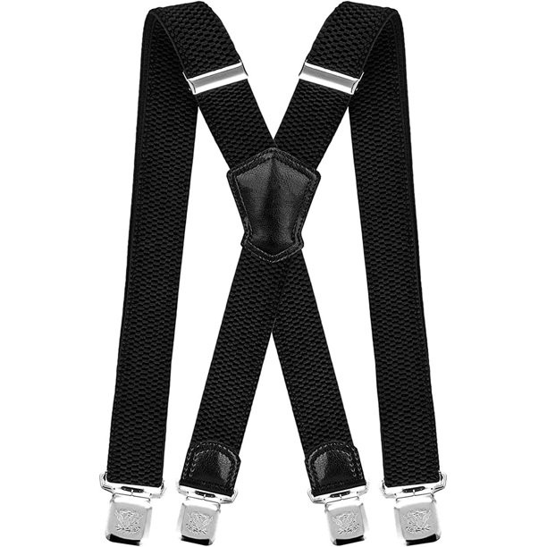 Little Hand Men Elastic Suspenders Clips Heavy Duty Adjustable Braces X Shape | Walmart (US)