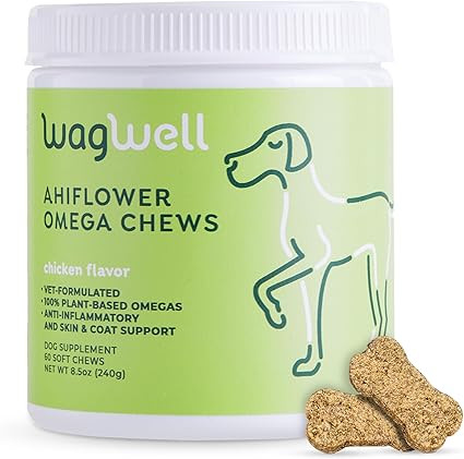 WagWell Ahiflower Omega Chews for Dogs | Vet-Formulated Health Supplement for Joints, Skin, Coat ... | Amazon (US)
