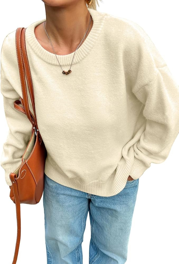 SOLY HUX Women's Oversized Sweater Long Sleeve Crewneck Cute Pullover Knit Tops Casual Trendy Fal... | Amazon (US)