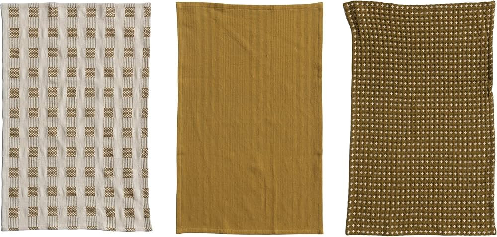 Creative Co-Op Creative Co-Op Woven Cotton Dish Cloths with Loop, Set of 3 in Muslin Bag, Natural... | Amazon (US)