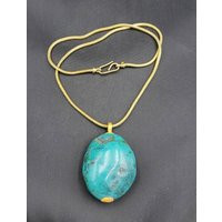 Natural Vintage Strong Quality Tibetan Turquoise Stone With Chain Necklace | Etsy (US)