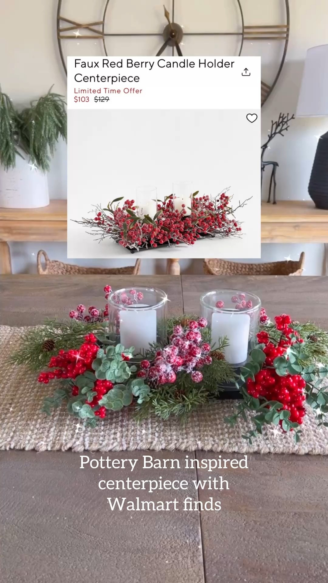I saw a Pottery Barn centerpiece for $100 so I went to Walmart to see if I could recreate it for less. I grabbed a metal tray, two candleholders and some seasonal stems and love how it came together, very easy and a bit more budget friendly! #decor decorations centerpiece tablescape

#LTKHome #LTKHoliday #LTKGiftGuide