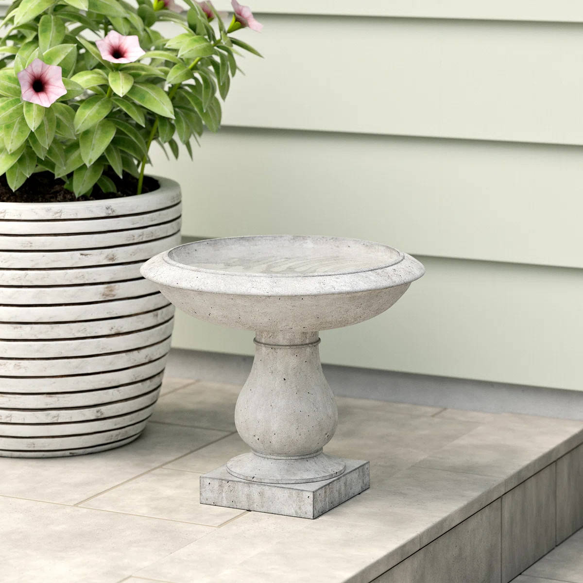 Mayhall Concrete Pedestal Birdbath | Wayfair North America