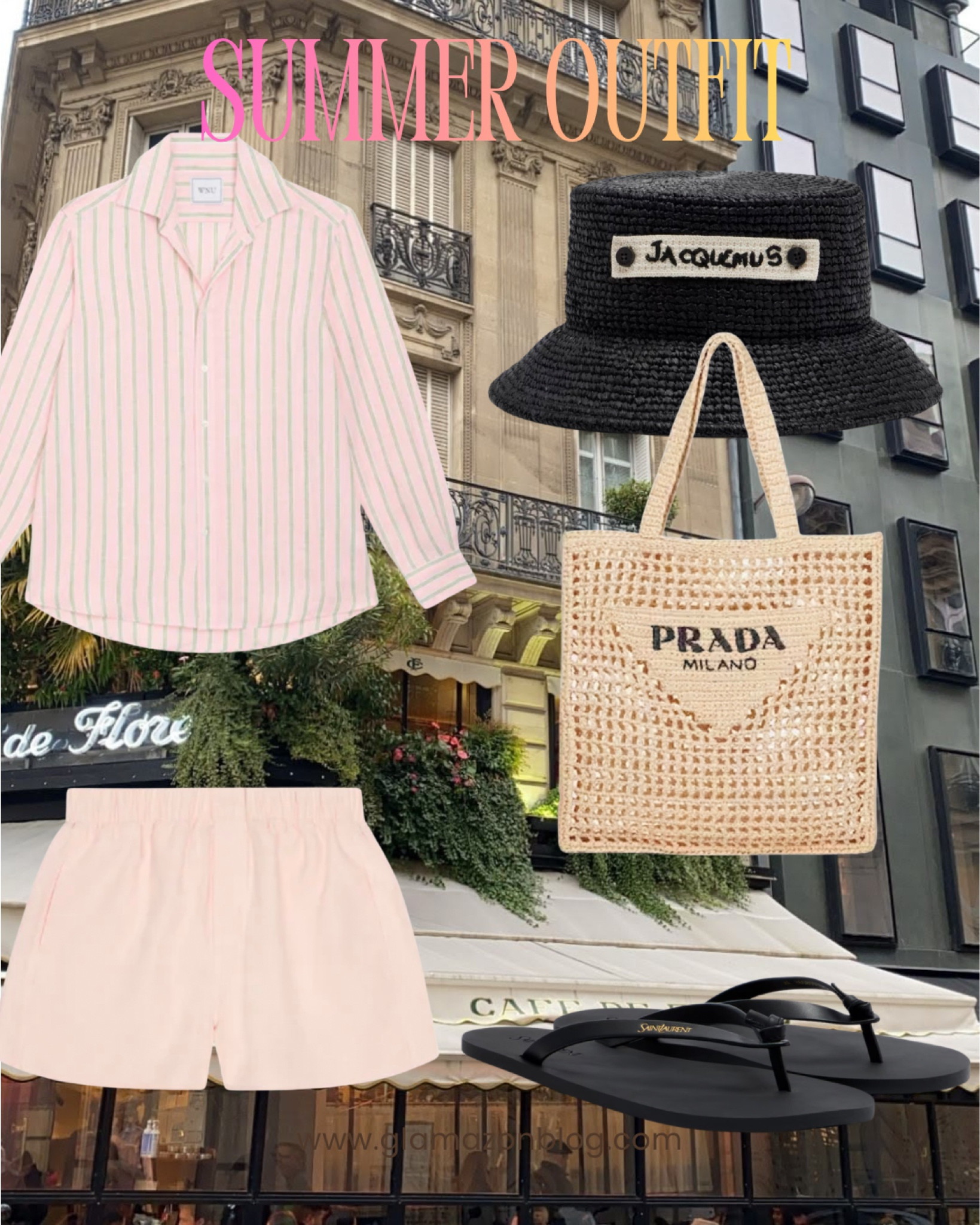 Linen set, summer hat, raffia bag, flip flops, pink set 

#LTKspring #LTKsummer