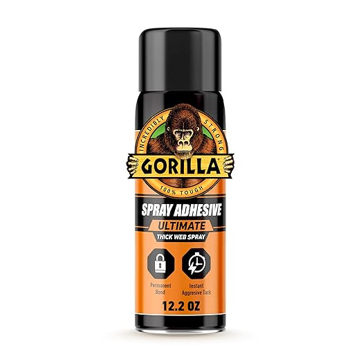 Gorilla Ultimate Spray Adhesive, Multi-Purpose Web Spray Contact Glue, Instant Aggressive Tack, A... | Amazon (US)