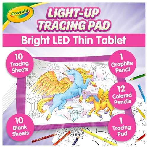 Crayola Light Up Tracing Pad Pink, Essential Easter Basket Stuffers, Best Birthday Gifts for Girls & Boys, 6, 7, 8 Year Olds, Kids Toys, Light Box Art Kit for Kids [Amazon Exclusive] | Amazon (US)
