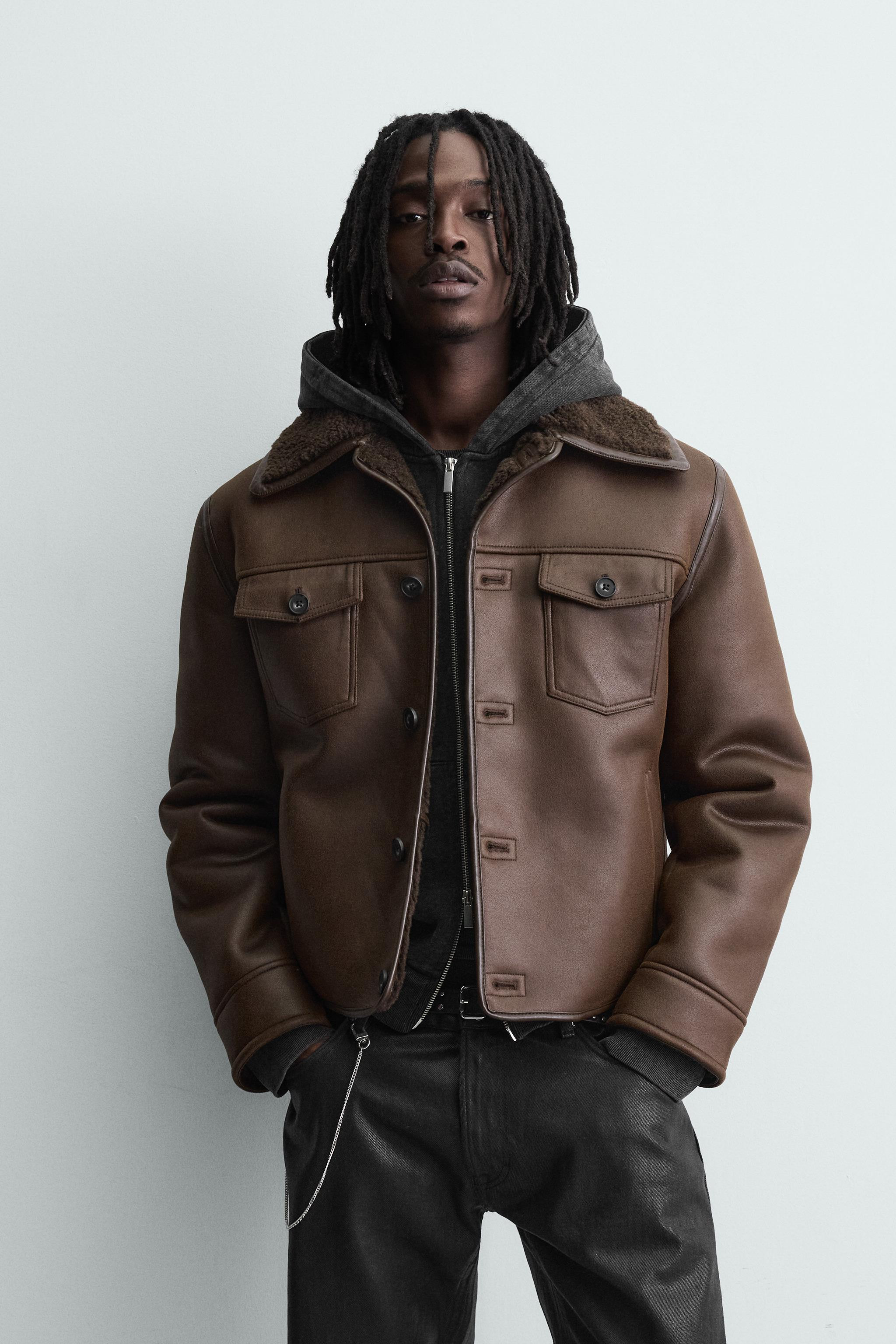 DOUBLEFACE-JACKE AUS KUNSTLEDER | Zara US