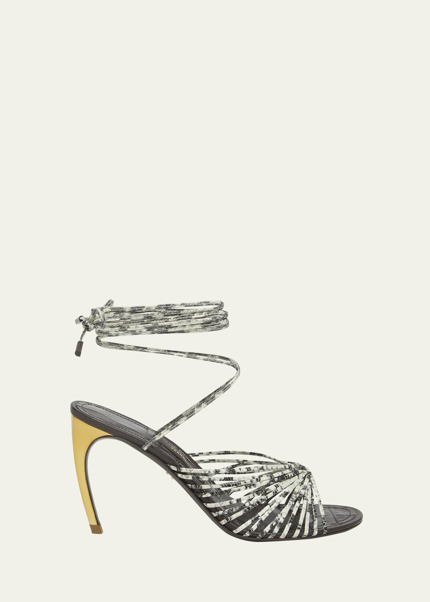 Ferragamo Atena Caged Ankle-Wrap Sandals | Bergdorf Goodman