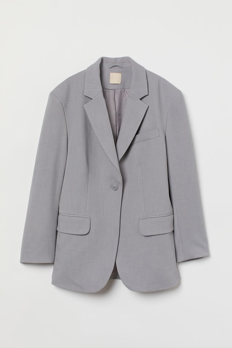 Oversized Blazer - Light gray - Ladies | H&M US | H&M (US + CA)