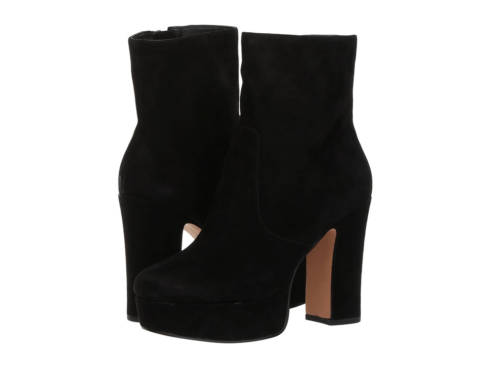 Avec Les Filles - Lianna (Black Kid Suede) Women's Dress Zip Boots | Zappos