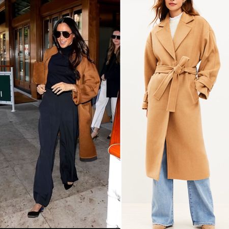 Meghan Markle camel coat look for less. For loft coat, reviews say to size down

Plus size option available 

#LTKfindsunder100 #LTKstyletip #LTKsalealert