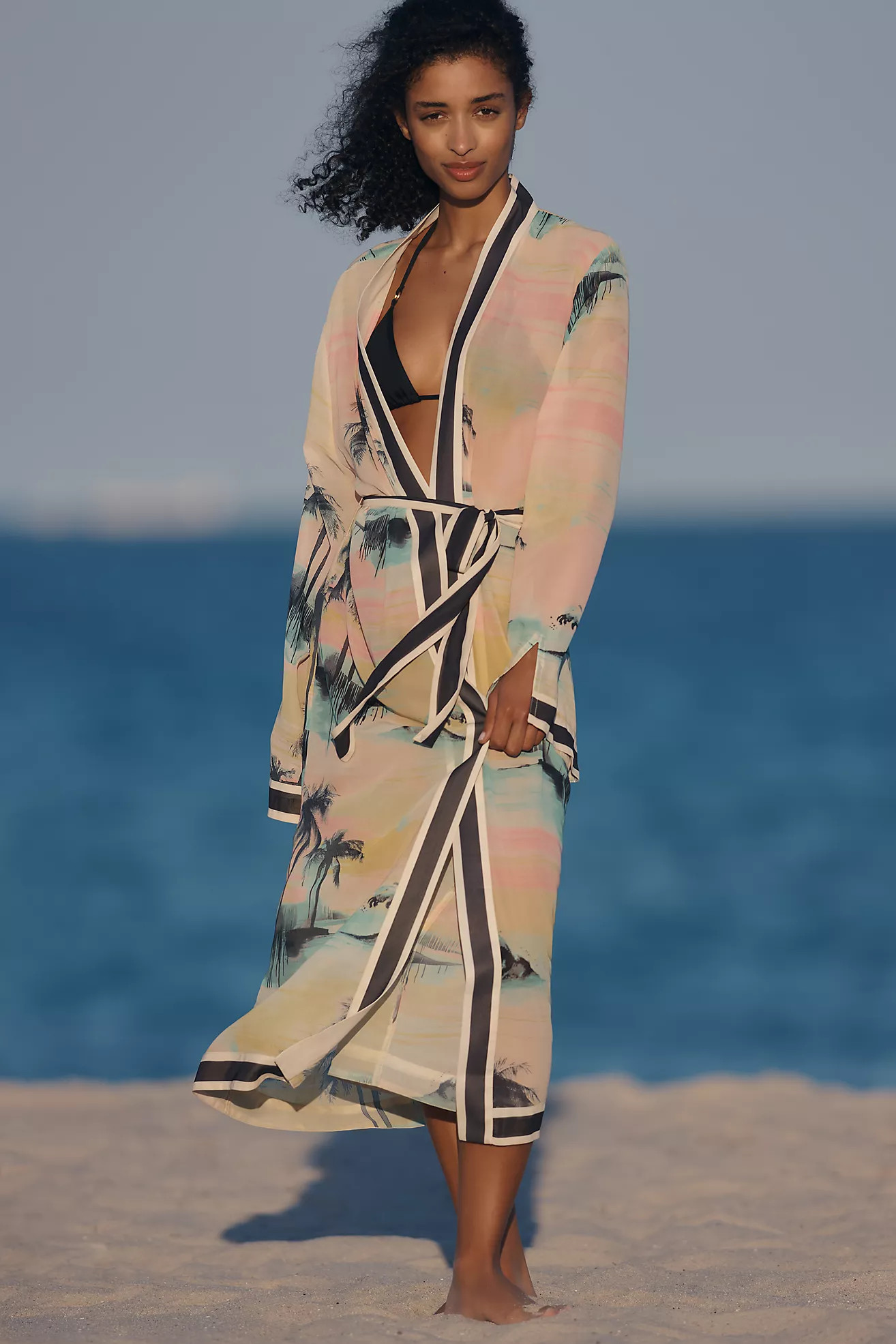 By Anthropologie Patterned Tie-Front Kaftan | Anthropologie (US)