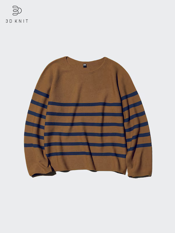 3D Knit Cotton Sweater | Striped | UNIQLO (US)