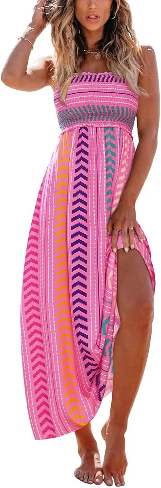 CUPSHE Women Maxi Summer Dress 2026 Floral Flowy Sundress | Amazon (US)