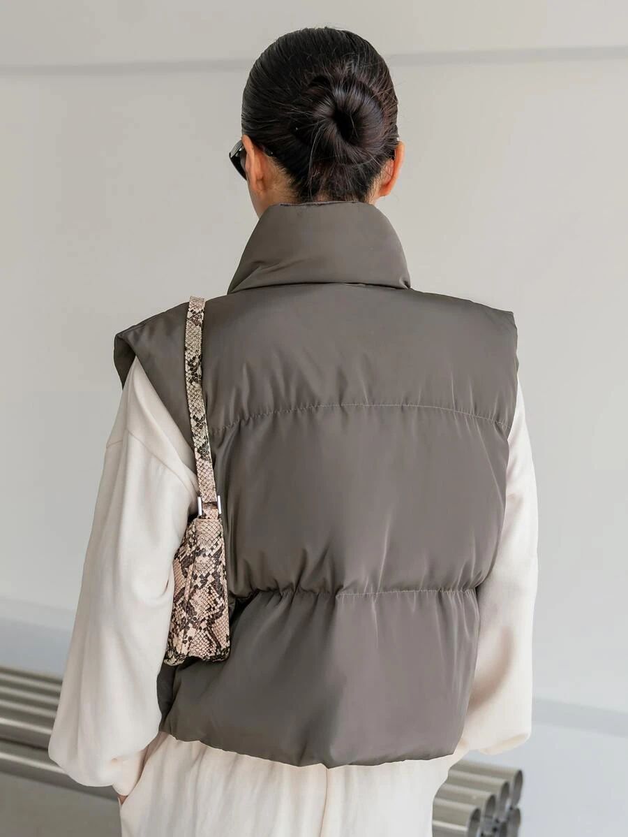 DAZY 1pc Slant Pocket Vest Puffer Coat
   
      SKU: sw2203070104428432
          
          (18... | SHEIN