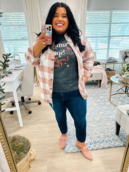 Smiles and Pearls found the perfect flannel for layering and the cutest graphics tee from Maurices. Wearing a 1x in both.

Fall fashion, Maurices,
plus size fall outfits,
flannel shirt, plus size
graphic tee, plaid shirt,
pumpkin patch outfit, fall outfit, floral phone case, floral MagSafe case, Rifle Paper Co,
teacher outfits, work
outfit, fall outfits, plus size plaid button up, plus size flannel button up, plus size button up

#LTKSale #LTKSeasonal #LTKplussize